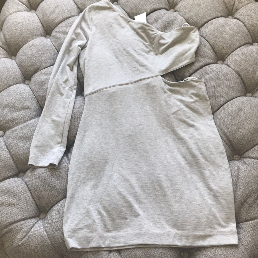Gray BCBG Generation one shoulder dress w/cutout